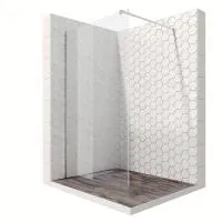 Душевое ограждение со свободным боковым входом и небольшой перегородкой по ширине 