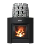 Дровяная банная печь Grill'D Cometa Vega 350 Window Max Stone Pro (Серпентинит)