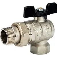 STOUT Кран SVB-0008-000025 шаровой полнопроходной угловой, ВР/НР, ручка бабочка 1, американка