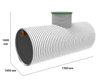 Горизонтальная станция биол. очистки KANN ECO - 3, 1-3 человека (400 л/сутки), залп. сброс 100 л. ввод 120см, самотечный